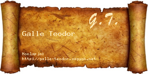 Galle Teodor névjegykártya